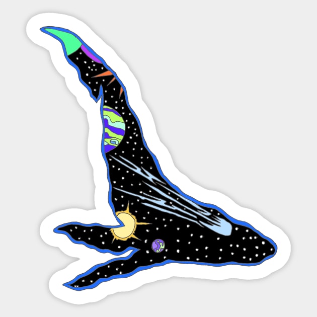 Inter-Space Whale Sticker by Joseph Baker